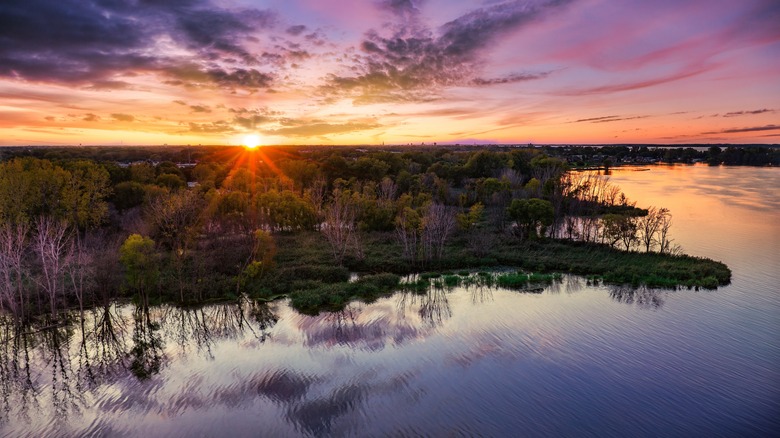 The Sandusky shores at sunset