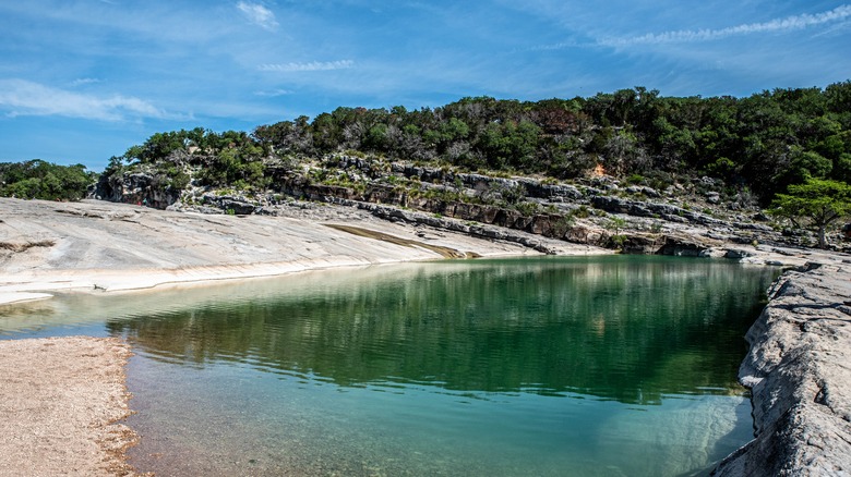 Turquoise water at Inks Lake