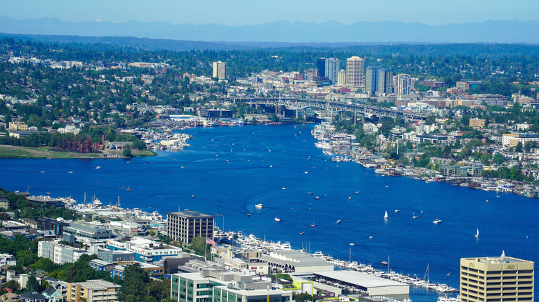 Aerial view of Seattle, Washington, and Lake Union