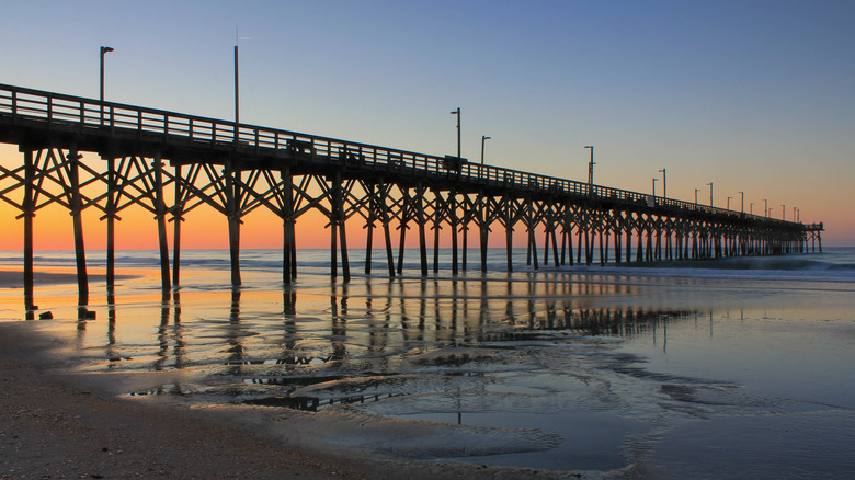 Sunrise over Surf City Piet Topsail Island