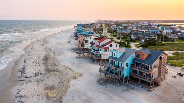 Beach homes on Topsail Island