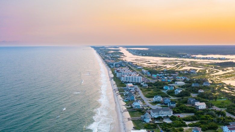 View of Topsail Island coast from above