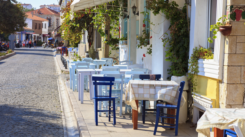 Al fresco dining on the island of Bozcaada, Turkey