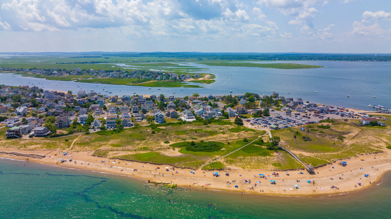 Plum Island beach aerial view