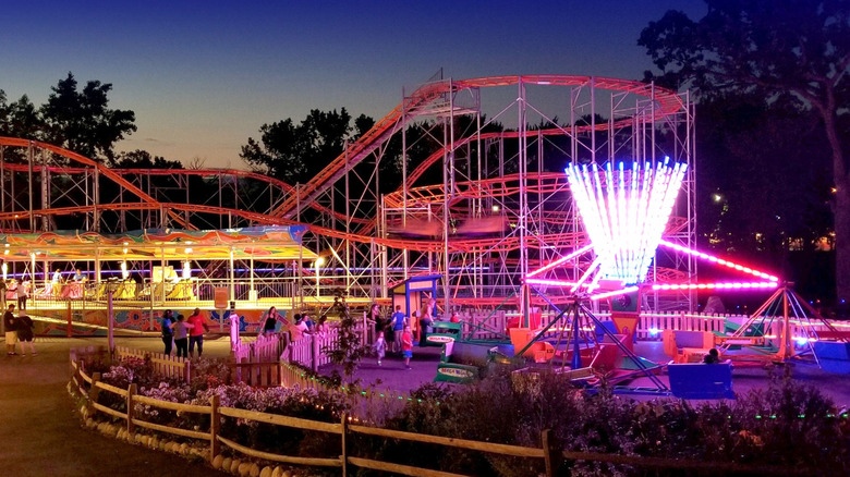 Illuminated ride at Santa's Village Amusement & Water Park