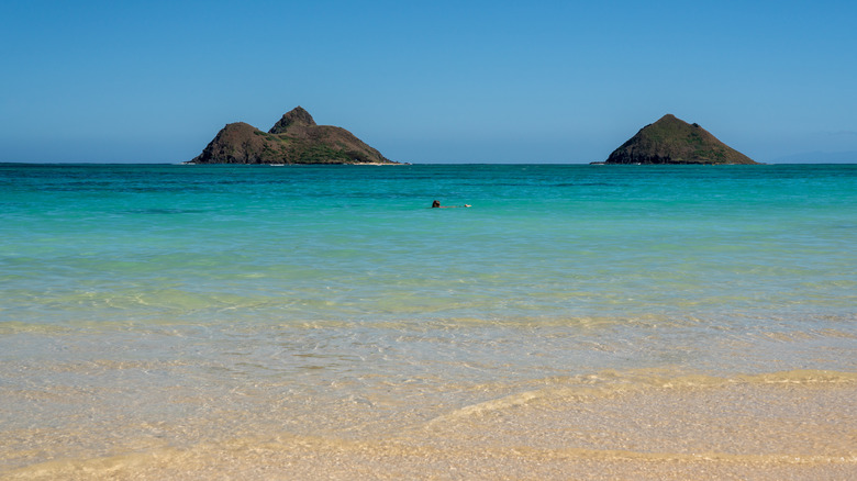 View of Na Mokulua from Lanikai Beach