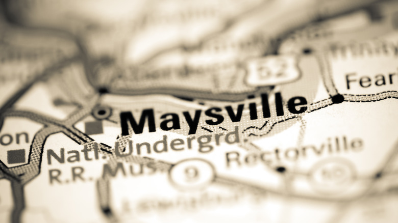 Maysville, Kentucky on a map