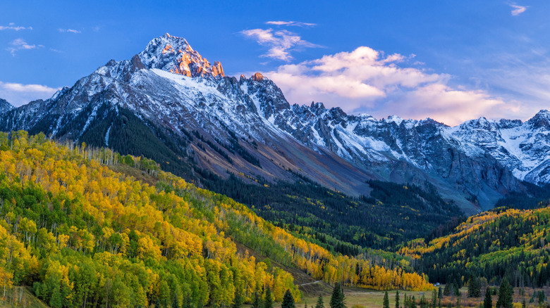 The snow-capped Mount Sneffels near Orvis in Colorado