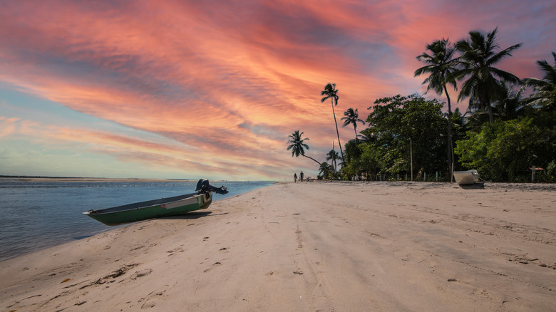 Sunset over beach in Boipeba