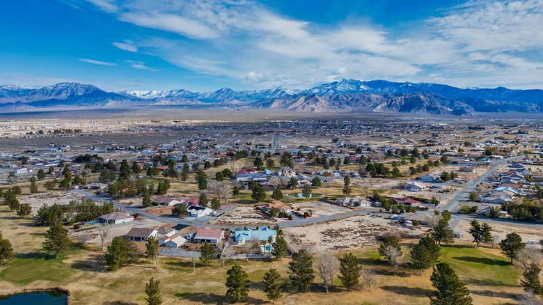 Aerial view of Pahrump in the Mojave Desert