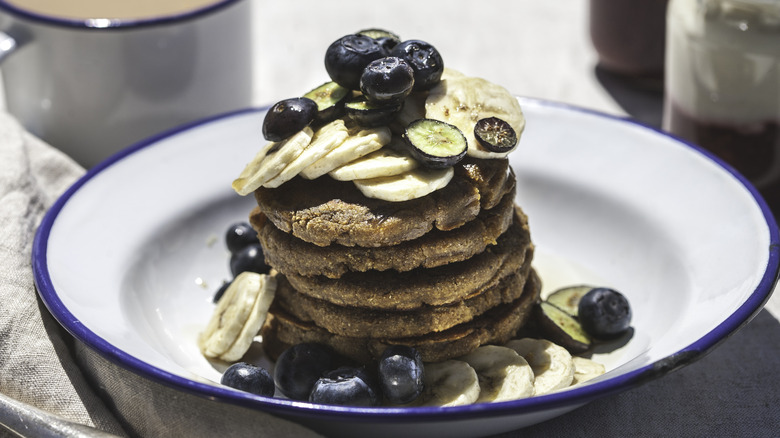 Stacked English pancakes