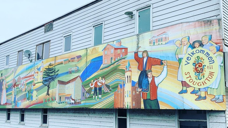 Norwegian mural in Stoughton, Wisconsin