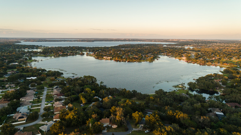 Aerial view of the Clermont Chain of Lakes