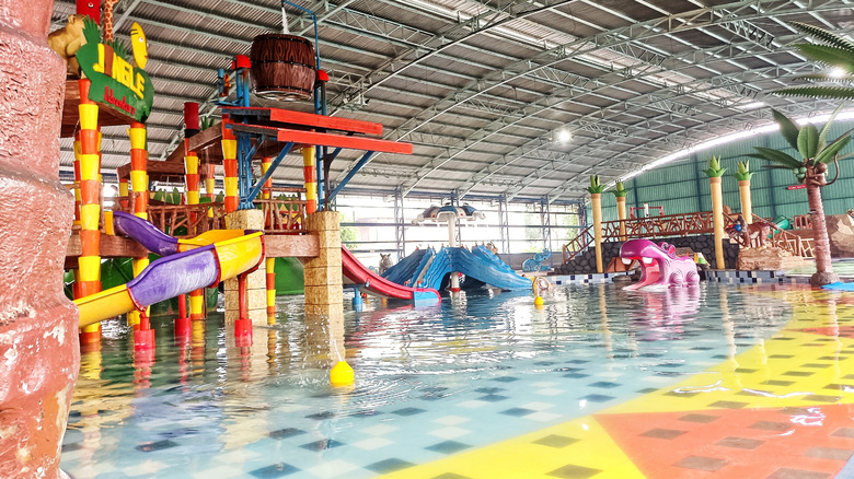 An indoor water park