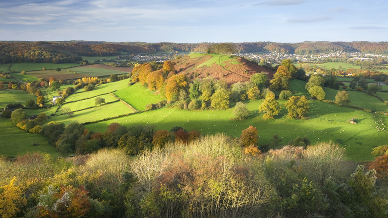 Cotswolds farmland and village