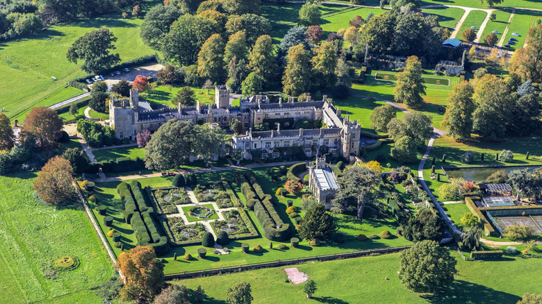 Aerial view of Sudeley Castle and Gardens