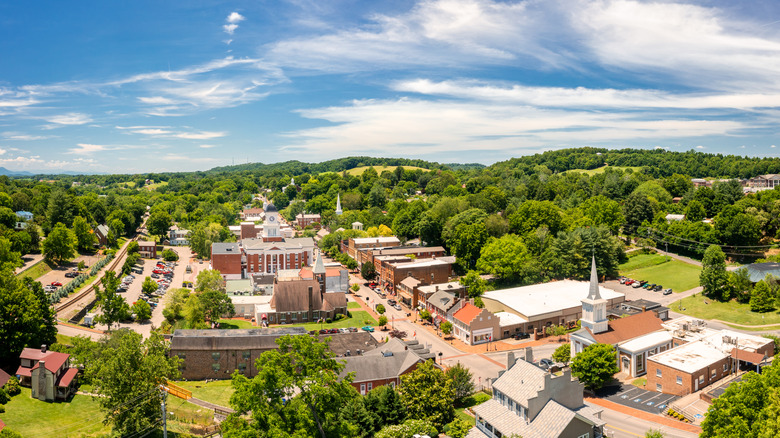 Aerial view of Jonesborough, Tennessee