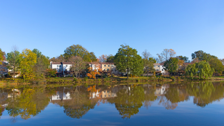 Aerial view of a neighborhood in Falls Church, Virginia