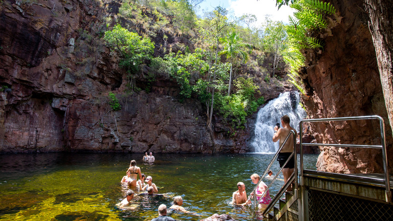 Swimming at Florence Falls at Litchfield National Park in Northern Australia