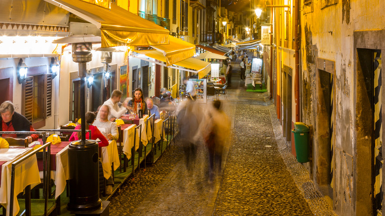 Funchal's Zona Velha at night