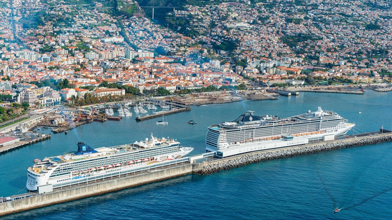 cruise ships docked at Funchal