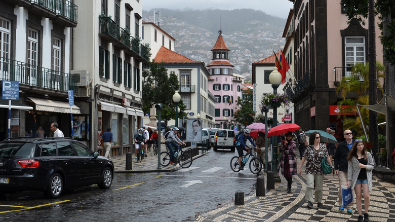 rainy day in central Funchal