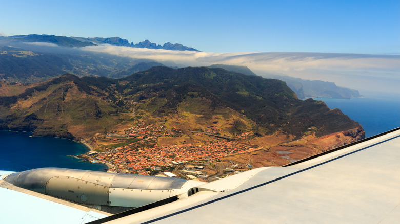 view from plane over Madeira