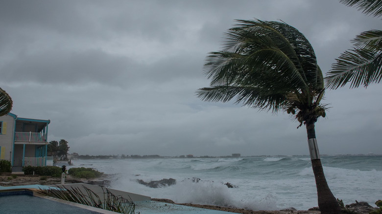Hurricane hitting Grand Cayman