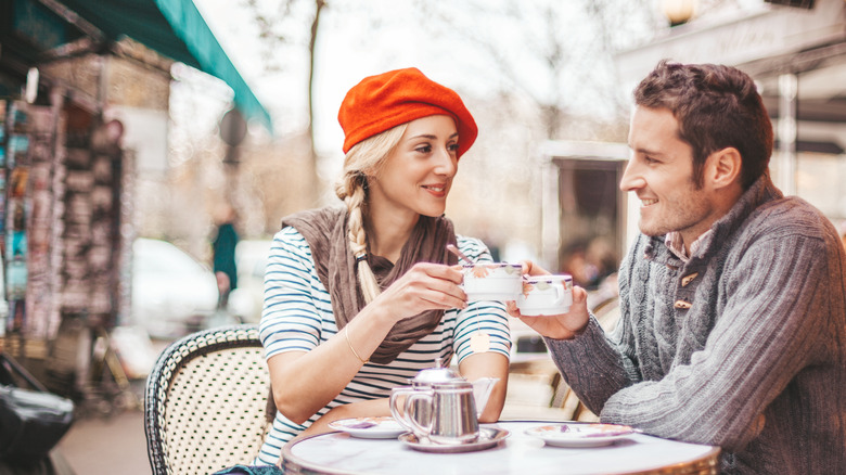 couple at Parisian cafe