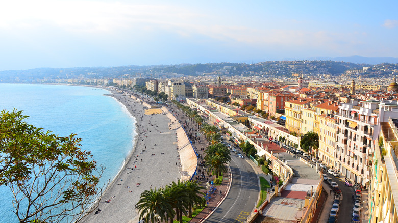 A stretch of coastline in Nice