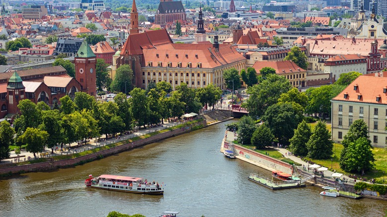 The waterways of Wroclaw, Poland