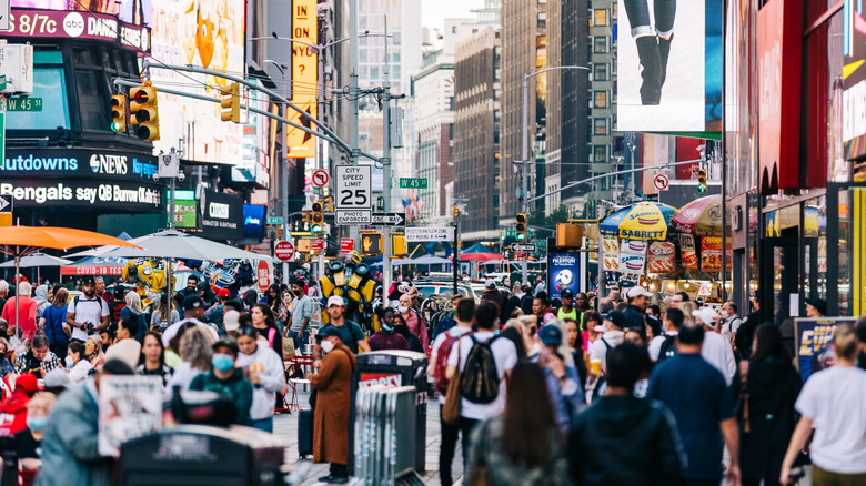 Crowds in Times Square New York