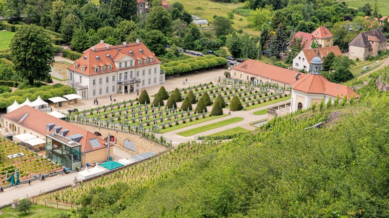 Overhead view of Wakerbarth Castle and some of its lands