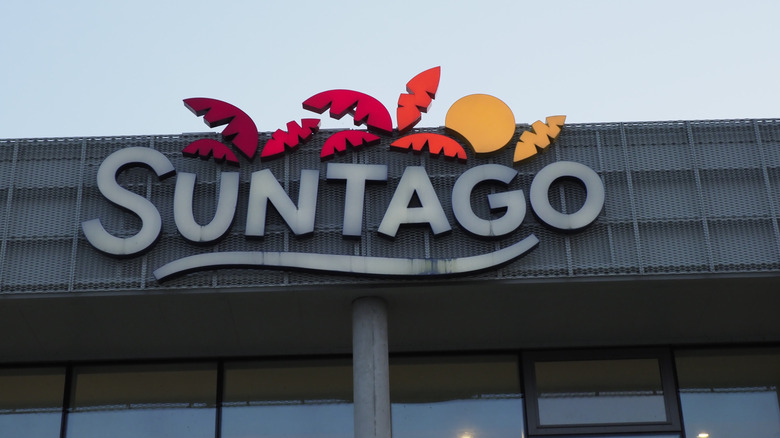 The exterior of Suntago Water World, Europe's largest indoor water park in Poland