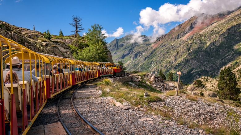 Train d'Artouste running high through the French Pyrenees