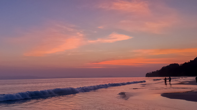 A sunset at the beach