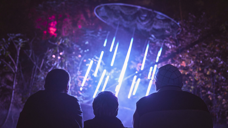 People viewing a Light installation at Astra Lumina