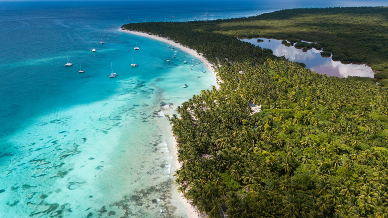 Ariel view of Saona Island, Dominican Republic