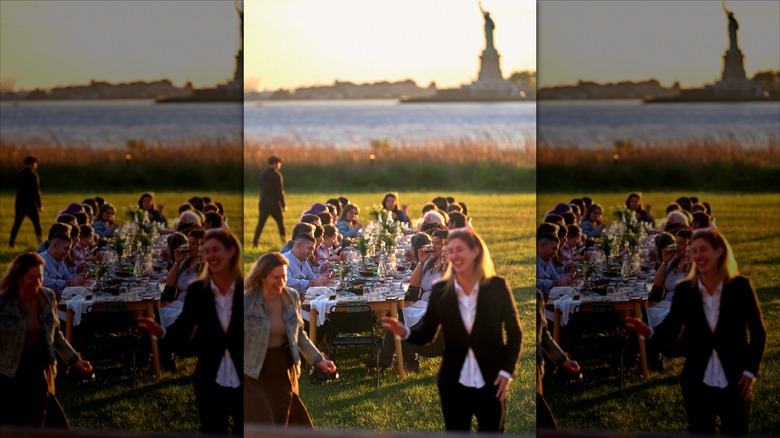 Family style dinner on Governors Island