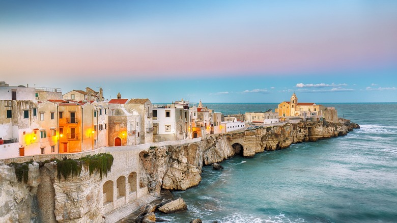 Overlooking Vieste's coast at sunset