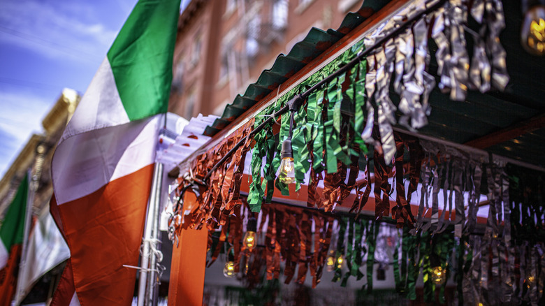 Italian flag decorations on Mulberry Street