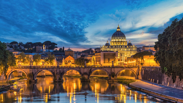 Tiber River at night