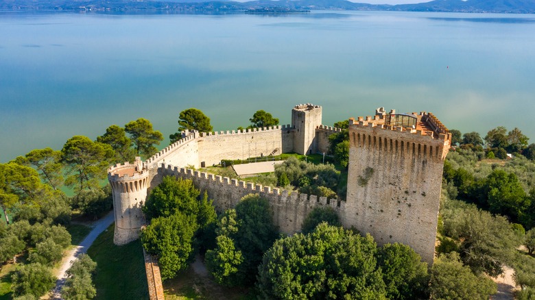 Castle overlooking Lake Trasimeno