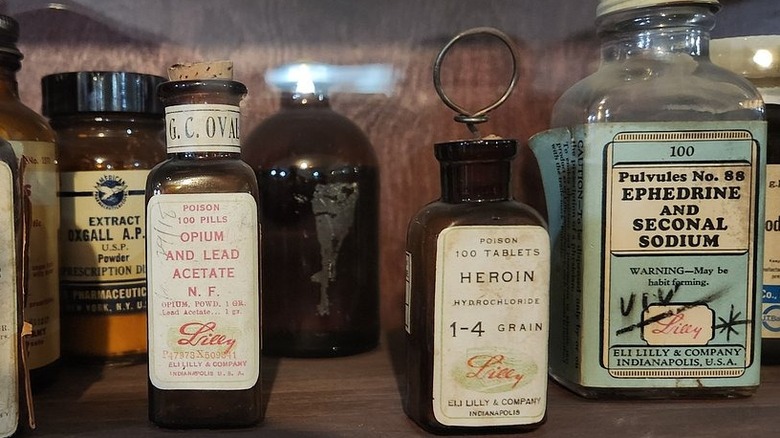 Bottles of medicine featured in the underground town