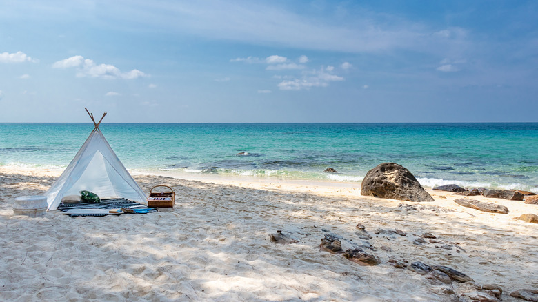 Tent camp on beach