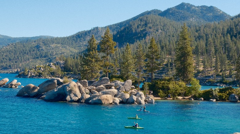 Paddle boarders on Lake Tahoe in Nevada