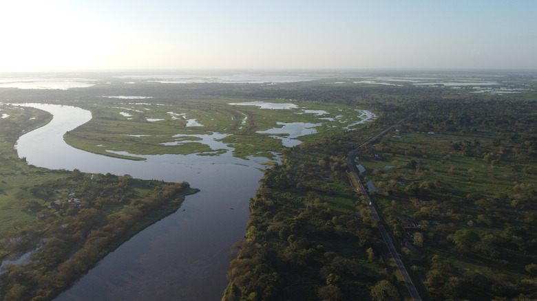 Aerial shot of Columbia's Magdalena River