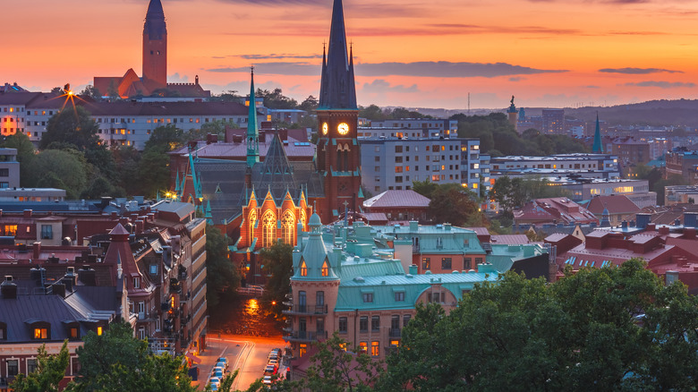 Evening view of buildings in Gothenburg, Sweden