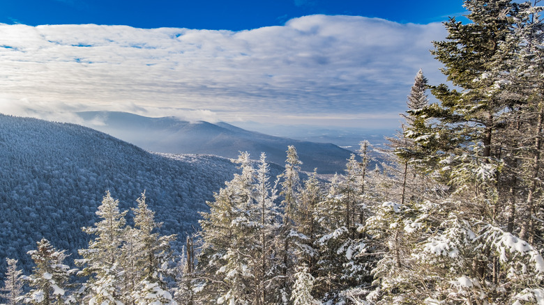 White Mountains snow scene New Hampshire