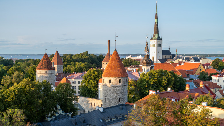 Tallinn walls, towers, and city